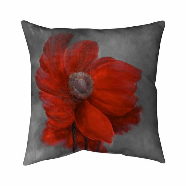 Begin Home Decor 20 x 20 in. Red Flower in the Wind-Double Sided Print Indoor Pillow 5541-2020-FL144